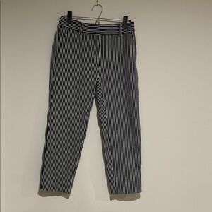LOFT NWOT Women's Black and White Striped ankle  Jeans